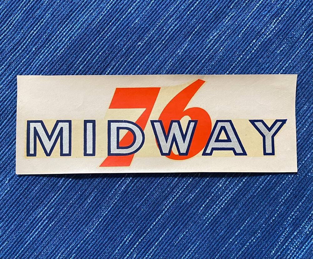 Vintage Union 76 Oil Midway California Water Decal Gas Station Travel Souvenir
